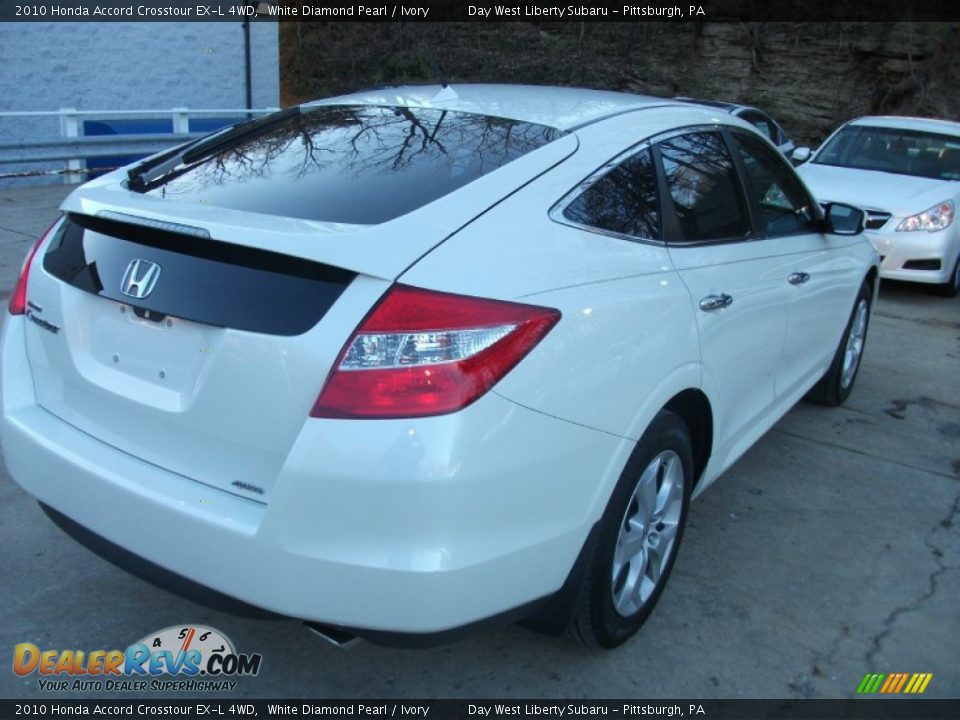 2010 Honda Accord Crosstour EX-L 4WD White Diamond Pearl / Ivory Photo #7