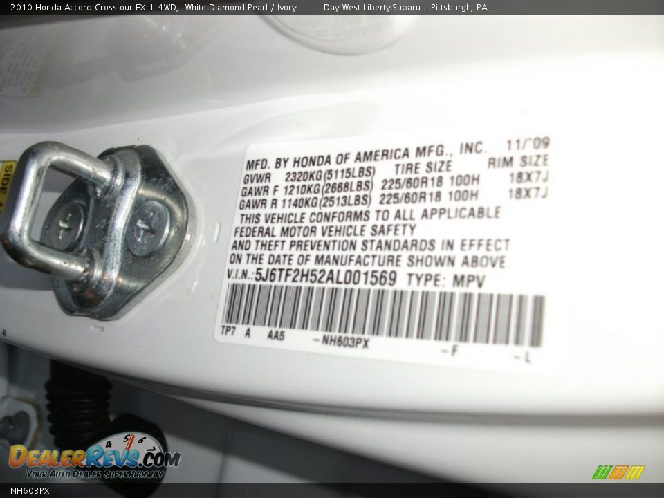 Honda pearl white colour code #4