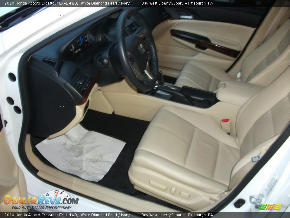 2010 Honda Accord Crosstour EX-L 4WD White Diamond Pearl / Ivory Photo #13