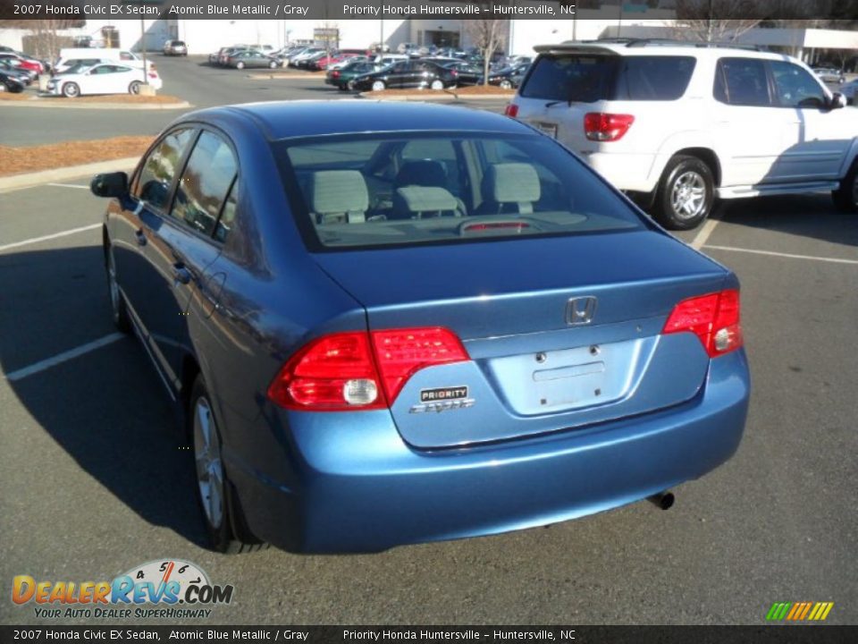 2007 Honda Civic EX Sedan Atomic Blue Metallic / Gray Photo #5