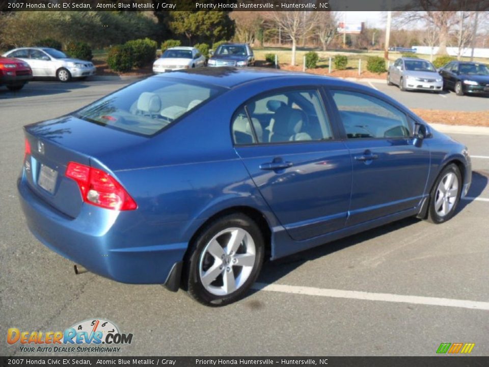 2007 Honda Civic EX Sedan Atomic Blue Metallic / Gray Photo #6