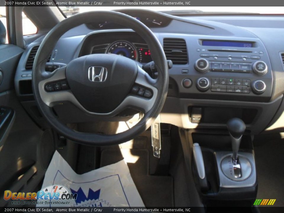 2007 Honda Civic EX Sedan Atomic Blue Metallic / Gray Photo #17