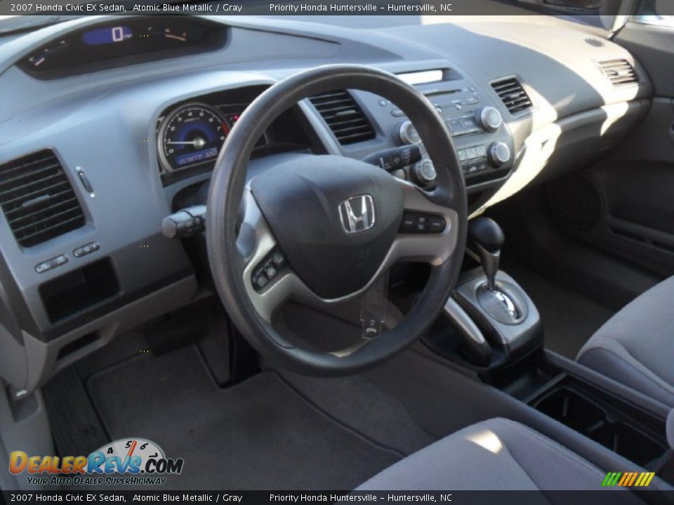 2007 Honda Civic EX Sedan Atomic Blue Metallic / Gray Photo #26