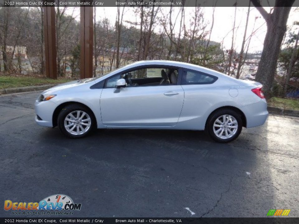 2012 Honda Civic EX Coupe Cool Mist Metallic / Gray Photo #4