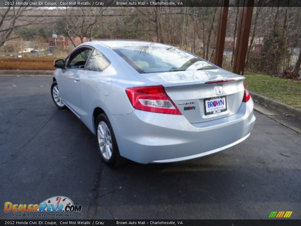 2012 Honda Civic EX Coupe Cool Mist Metallic / Gray Photo #5