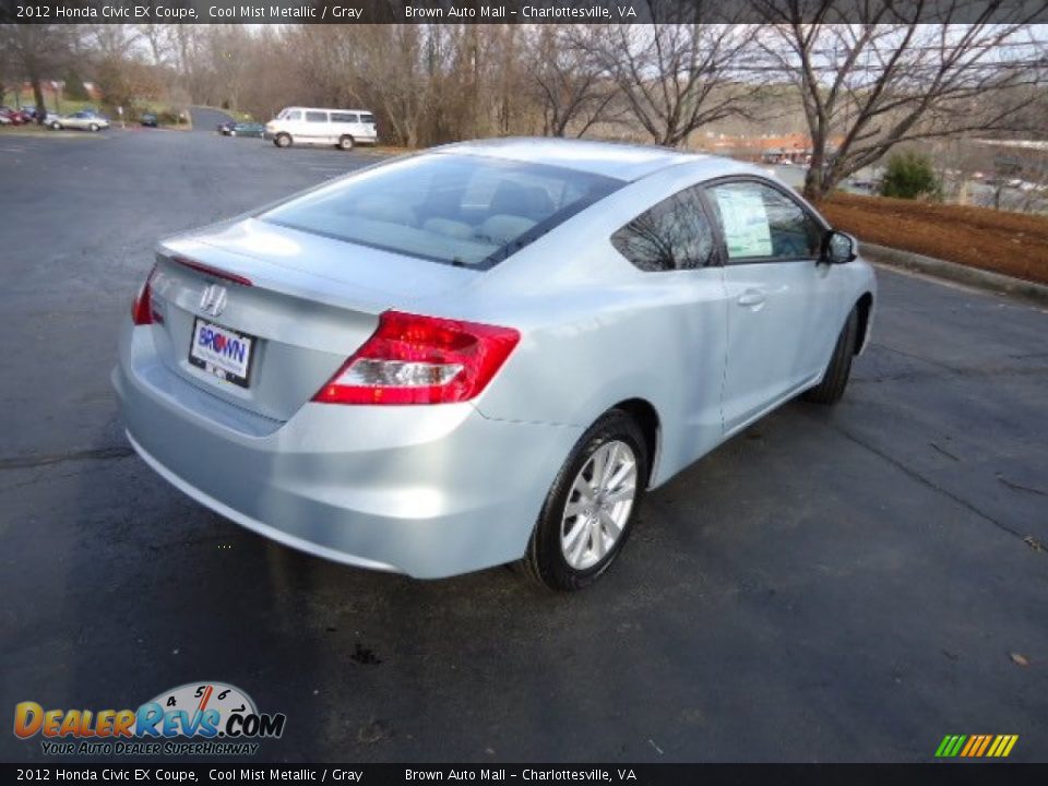 2012 Honda Civic EX Coupe Cool Mist Metallic / Gray Photo #7