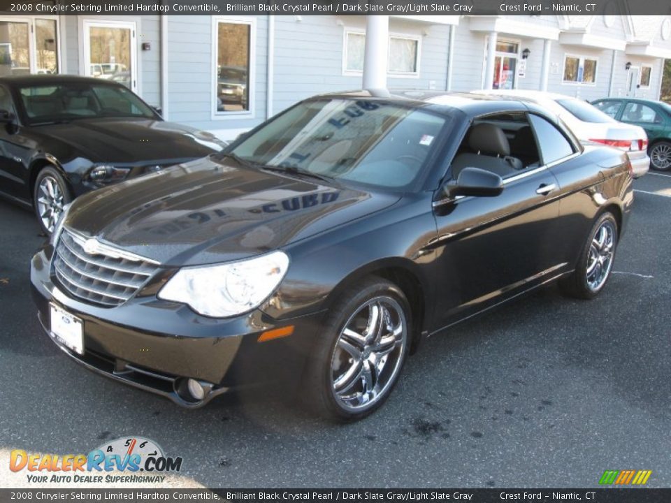 2008 Chrysler Sebring Limited Hardtop Convertible Brilliant Black Crystal Pearl / Dark Slate Gray/Light Slate Gray Photo #2