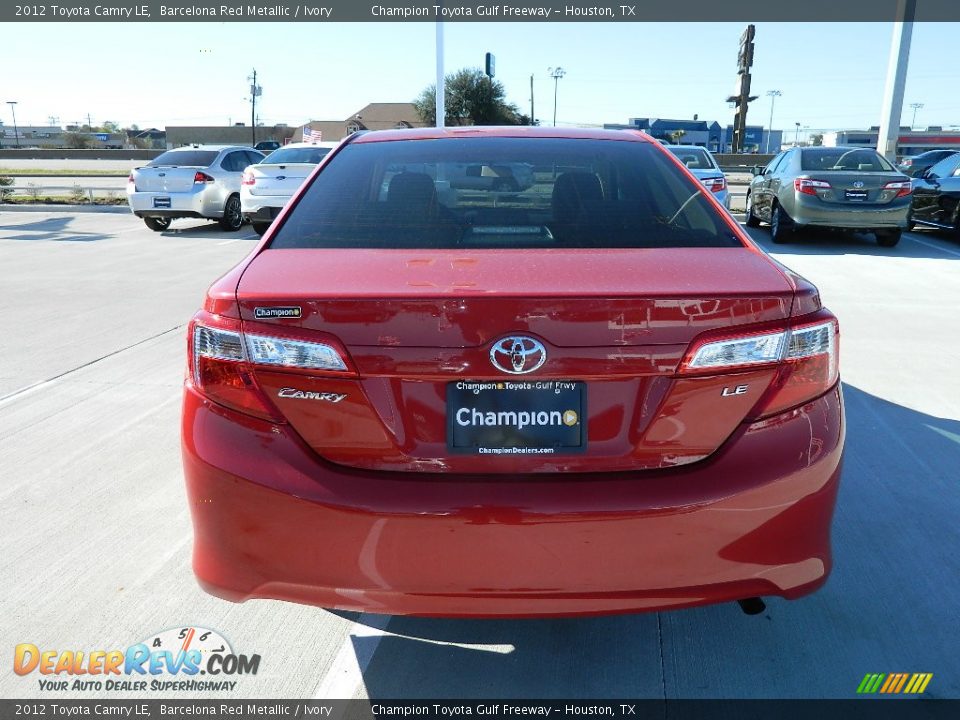 2012 Toyota Camry LE Barcelona Red Metallic / Ivory Photo #6