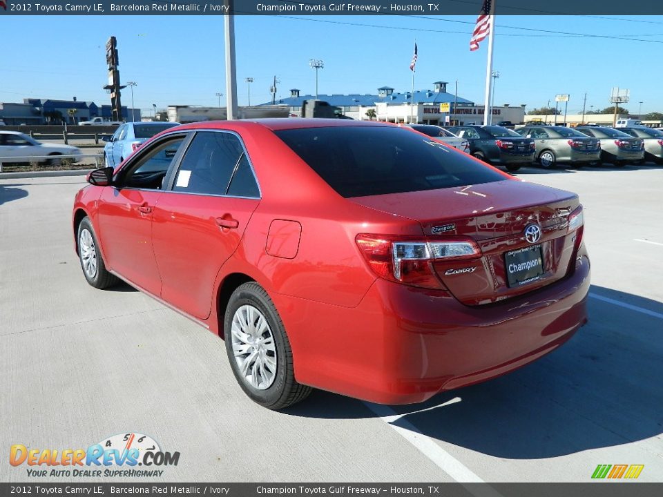 2012 Toyota Camry LE Barcelona Red Metallic / Ivory Photo #7