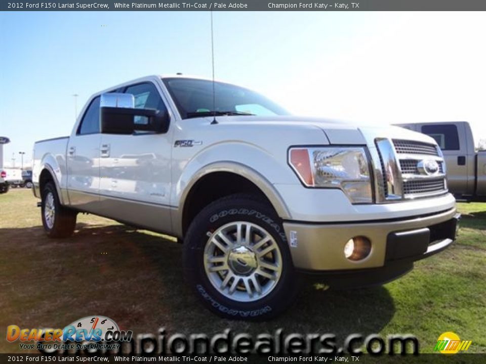 2012 Ford F150 Lariat SuperCrew White Platinum Metallic Tri-Coat / Pale Adobe Photo #1
