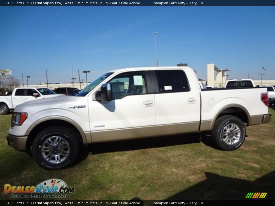 2012 Ford F150 Lariat SuperCrew White Platinum Metallic Tri-Coat / Pale Adobe Photo #4