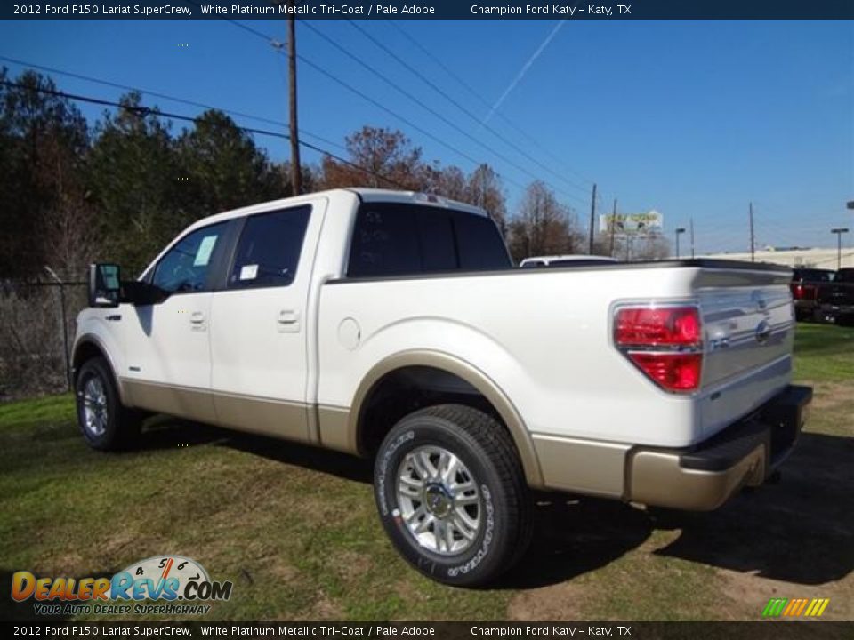 2012 Ford F150 Lariat SuperCrew White Platinum Metallic Tri-Coat / Pale Adobe Photo #5