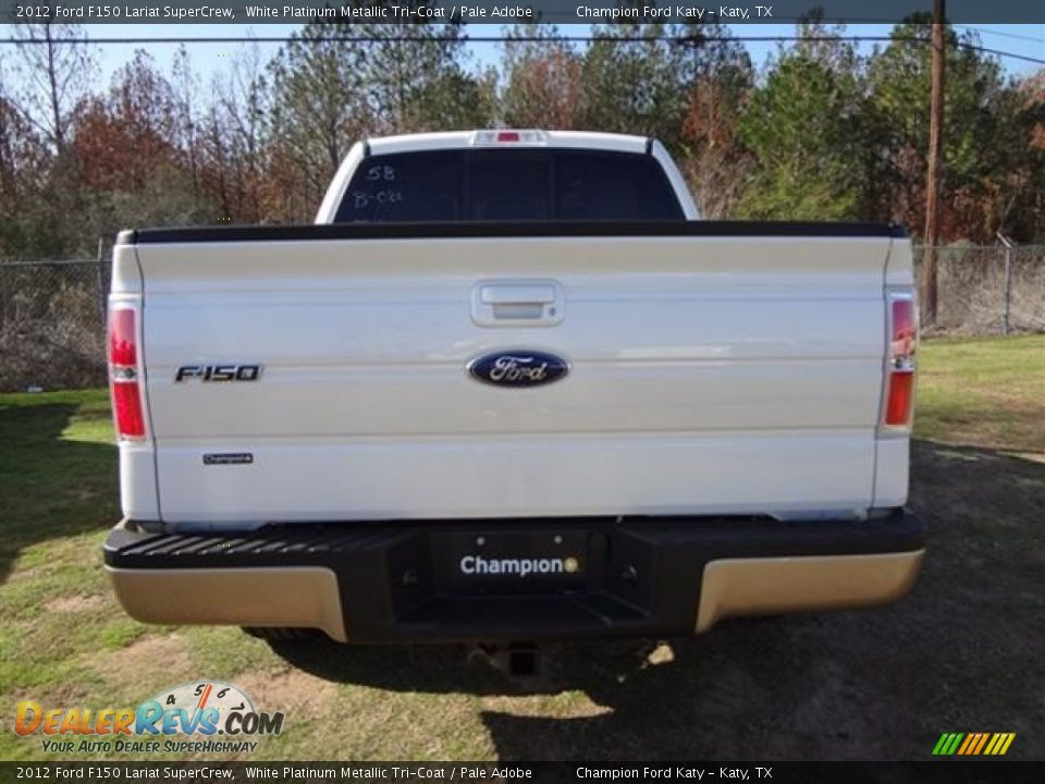 2012 Ford F150 Lariat SuperCrew White Platinum Metallic Tri-Coat / Pale Adobe Photo #6