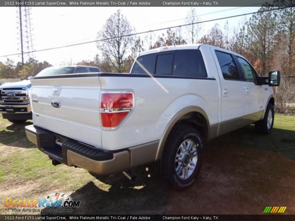 2012 Ford F150 Lariat SuperCrew White Platinum Metallic Tri-Coat / Pale Adobe Photo #7
