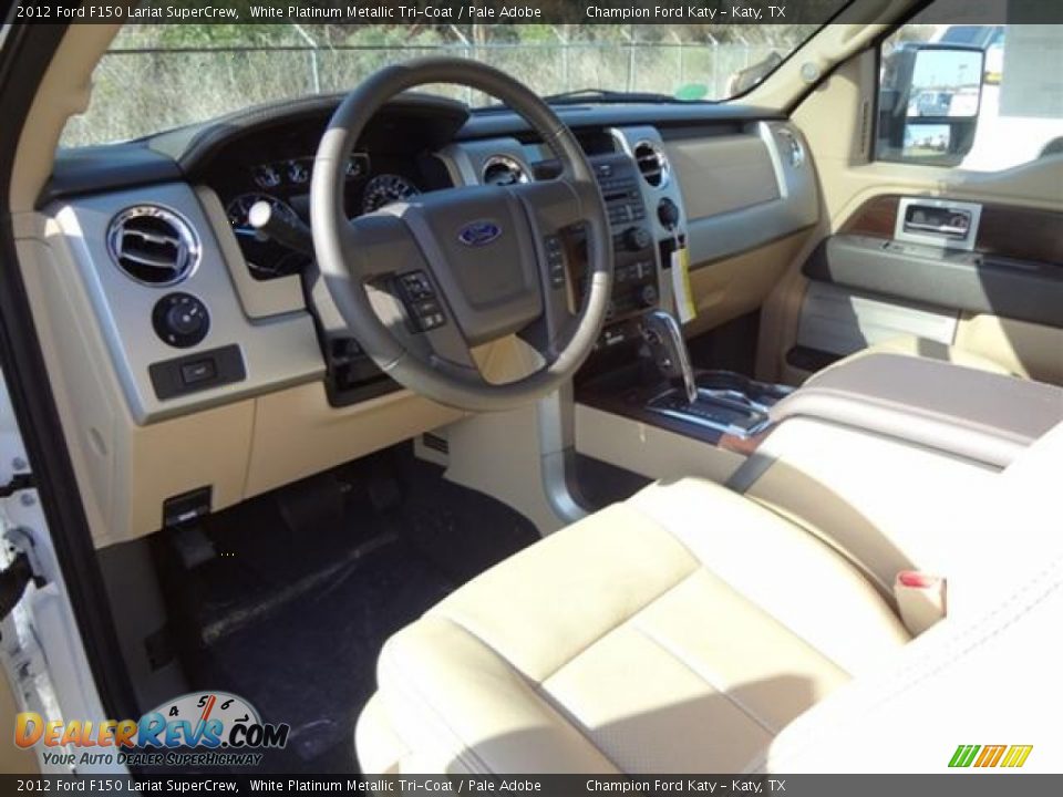 2012 Ford F150 Lariat SuperCrew White Platinum Metallic Tri-Coat / Pale Adobe Photo #12
