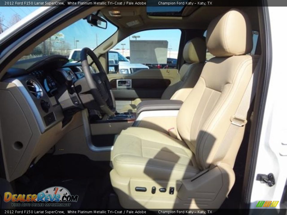 2012 Ford F150 Lariat SuperCrew White Platinum Metallic Tri-Coat / Pale Adobe Photo #13