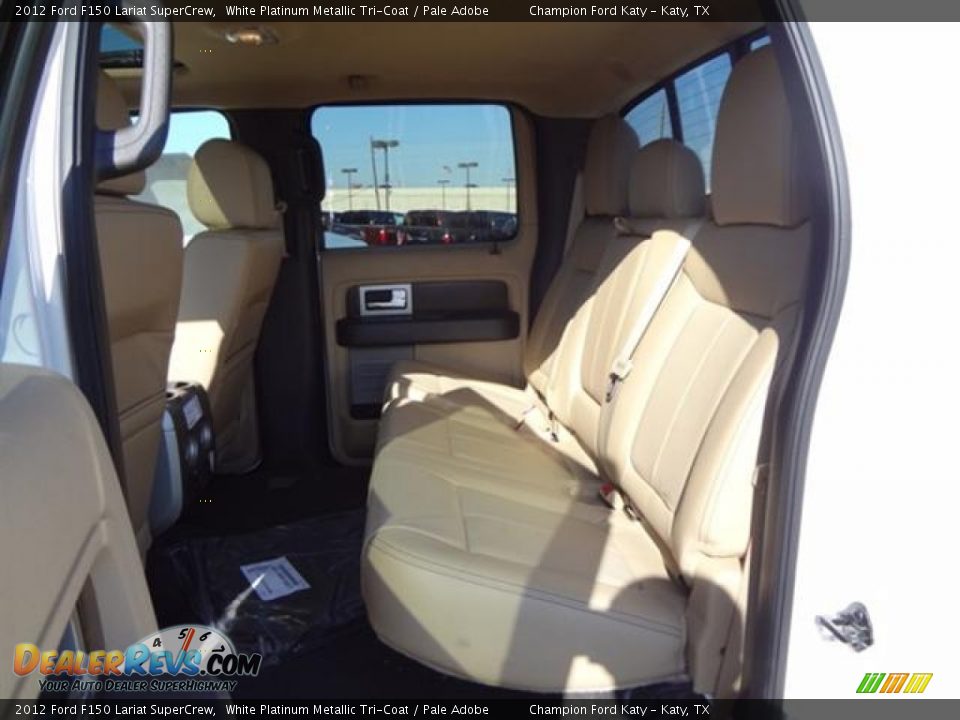 2012 Ford F150 Lariat SuperCrew White Platinum Metallic Tri-Coat / Pale Adobe Photo #14