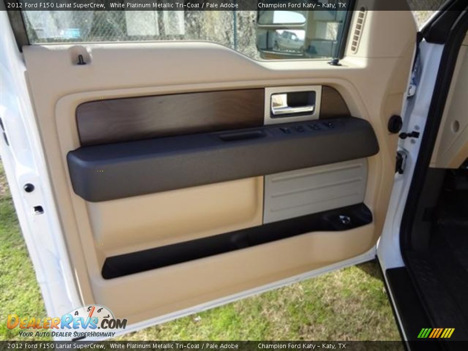 2012 Ford F150 Lariat SuperCrew White Platinum Metallic Tri-Coat / Pale Adobe Photo #15