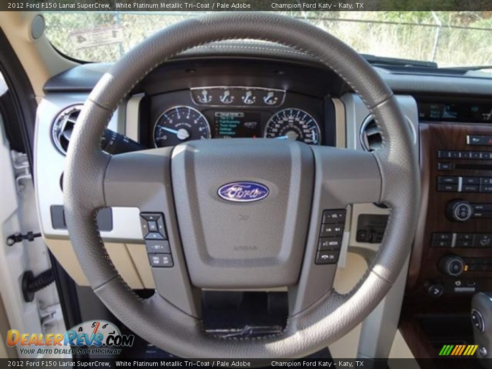 2012 Ford F150 Lariat SuperCrew White Platinum Metallic Tri-Coat / Pale Adobe Photo #21