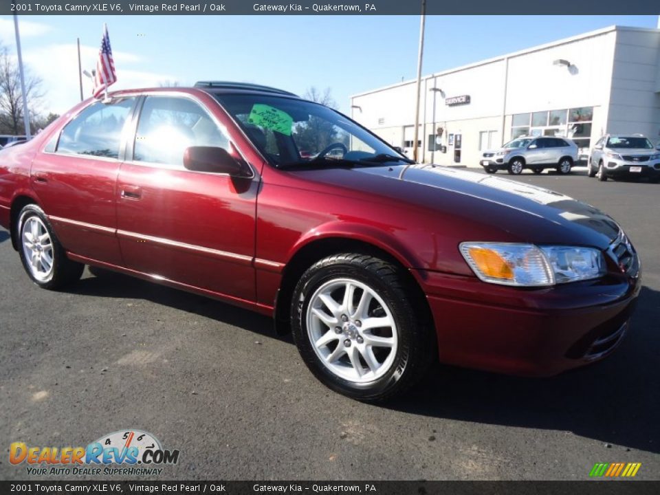 2001 Toyota Camry XLE V6 Vintage Red Pearl / Oak Photo #1