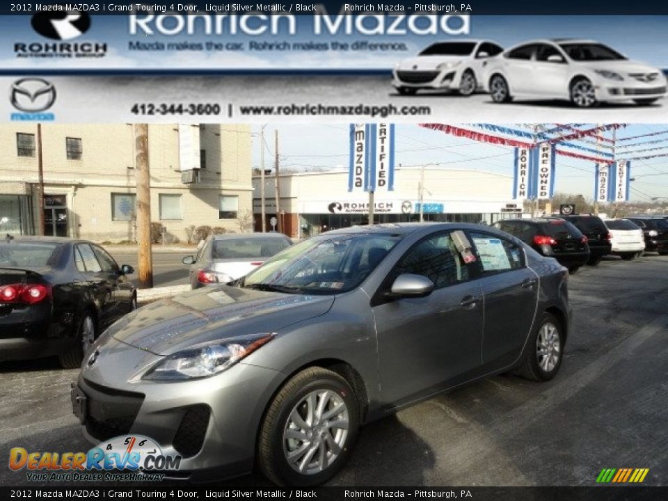 2012 Mazda MAZDA3 i Grand Touring 4 Door Liquid Silver Metallic / Black Photo #1