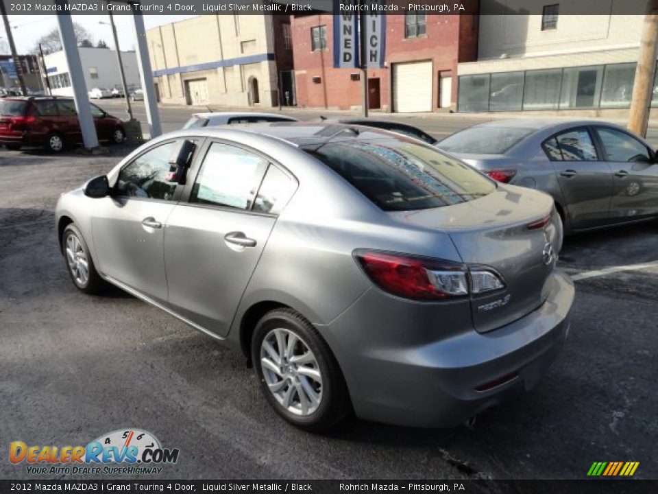 2012 Mazda MAZDA3 i Grand Touring 4 Door Liquid Silver Metallic / Black Photo #3