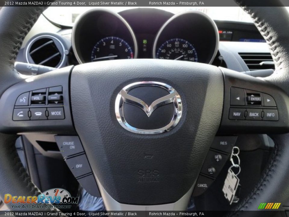 2012 Mazda MAZDA3 i Grand Touring 4 Door Liquid Silver Metallic / Black Photo #18