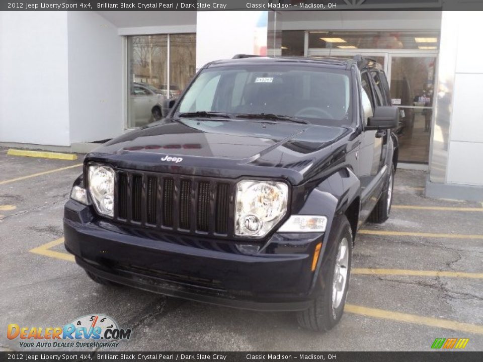 2012 Jeep Liberty Sport 4x4 Brilliant Black Crystal Pearl / Dark Slate Gray Photo #1