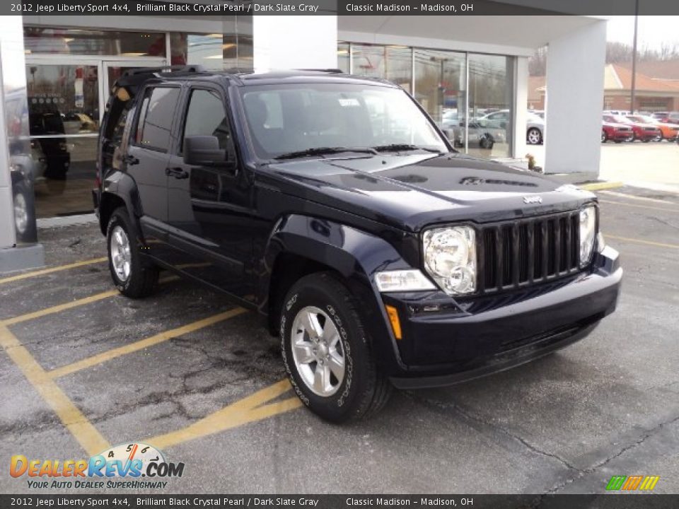 2012 Jeep Liberty Sport 4x4 Brilliant Black Crystal Pearl / Dark Slate Gray Photo #3