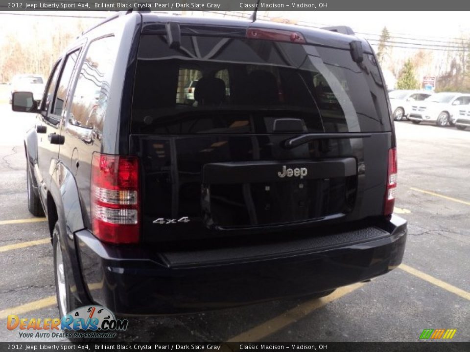 2012 Jeep Liberty Sport 4x4 Brilliant Black Crystal Pearl / Dark Slate Gray Photo #4