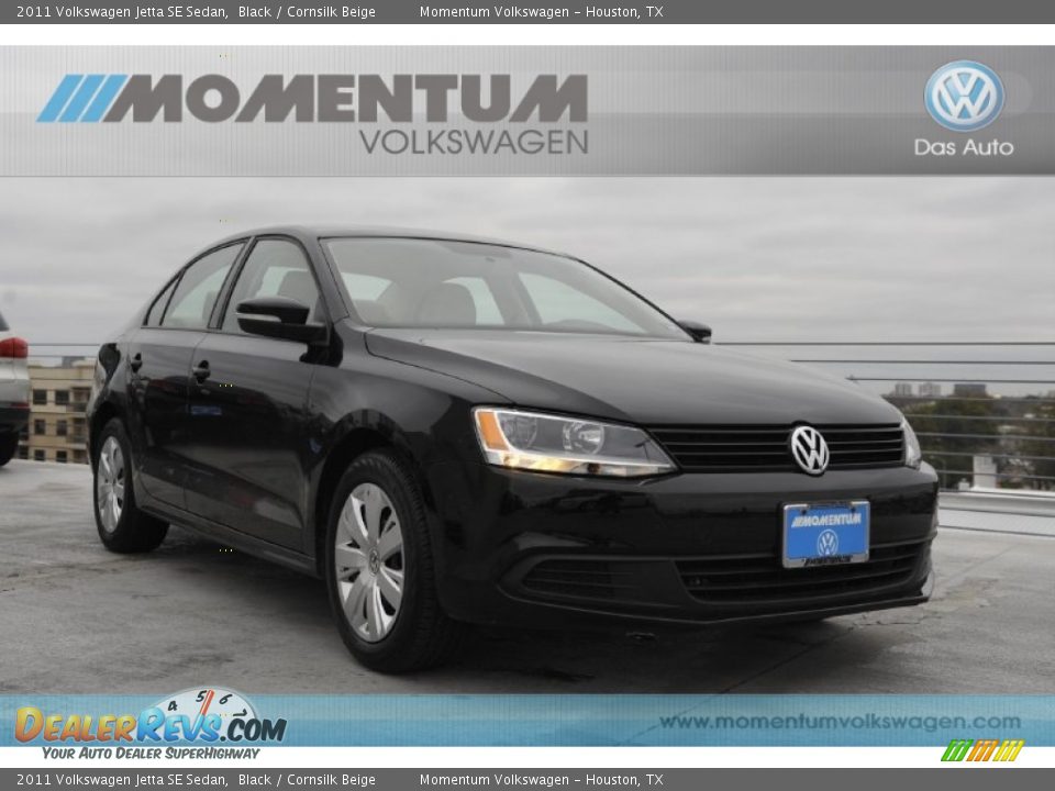 2011 Volkswagen Jetta SE Sedan Black / Cornsilk Beige Photo #1