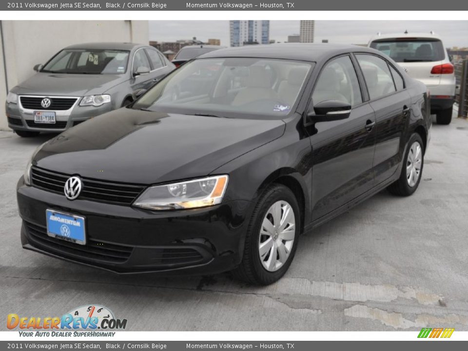 2011 Volkswagen Jetta SE Sedan Black / Cornsilk Beige Photo #3