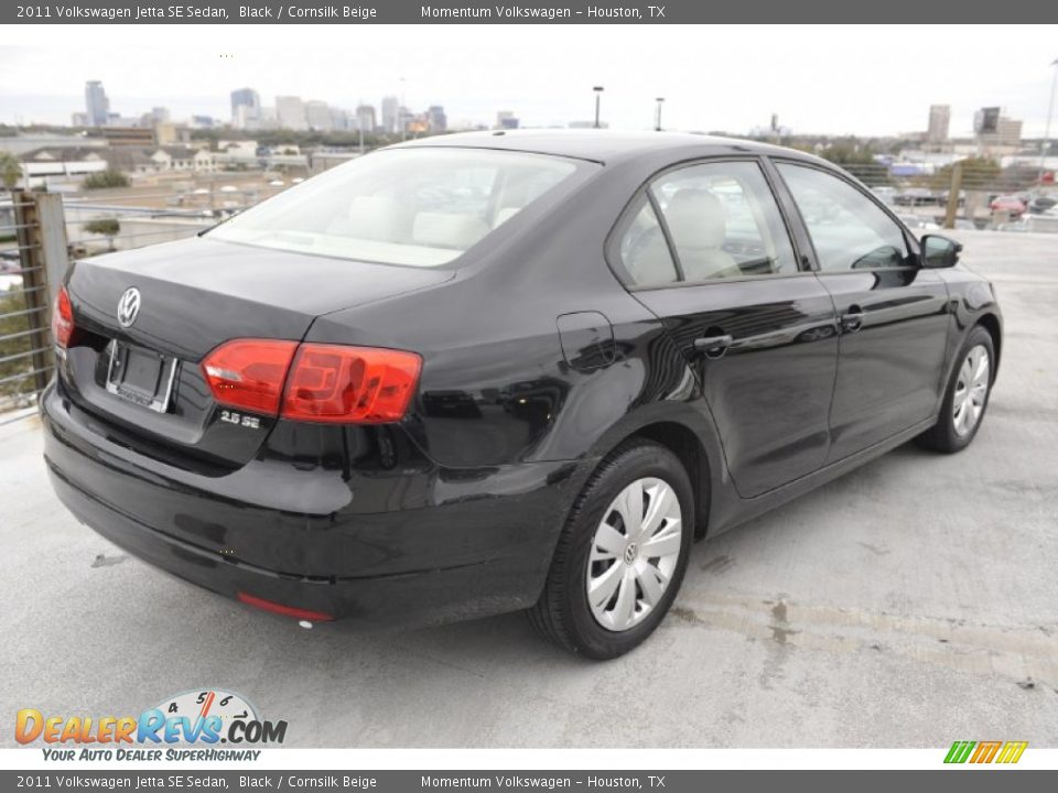 2011 Volkswagen Jetta SE Sedan Black / Cornsilk Beige Photo #7