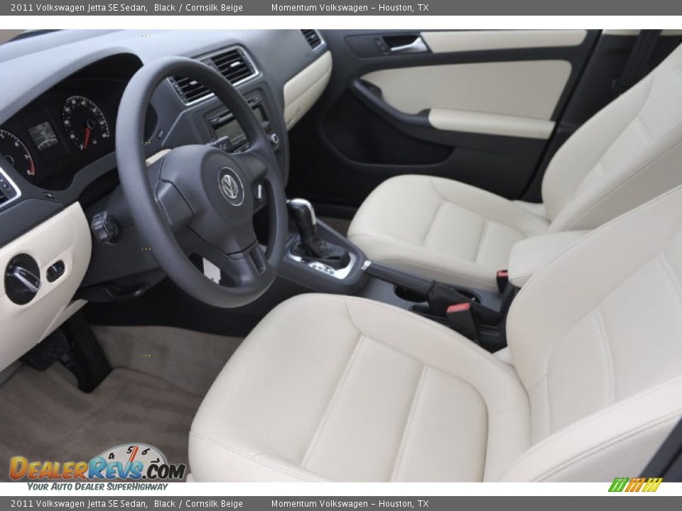 2011 Volkswagen Jetta SE Sedan Black / Cornsilk Beige Photo #12