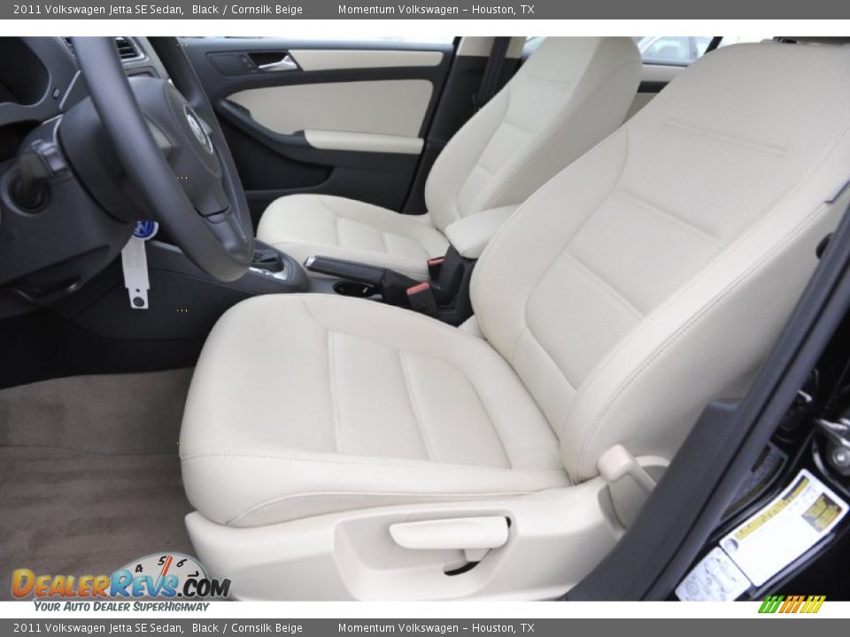 2011 Volkswagen Jetta SE Sedan Black / Cornsilk Beige Photo #13