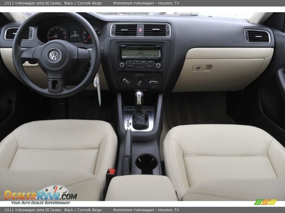 2011 Volkswagen Jetta SE Sedan Black / Cornsilk Beige Photo #24