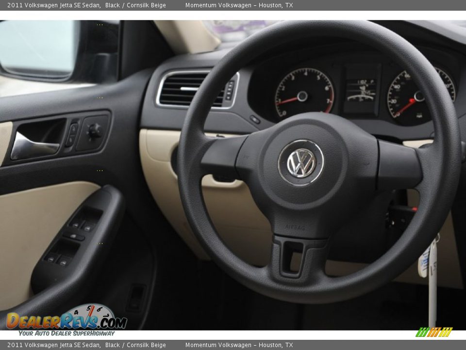 2011 Volkswagen Jetta SE Sedan Black / Cornsilk Beige Photo #25