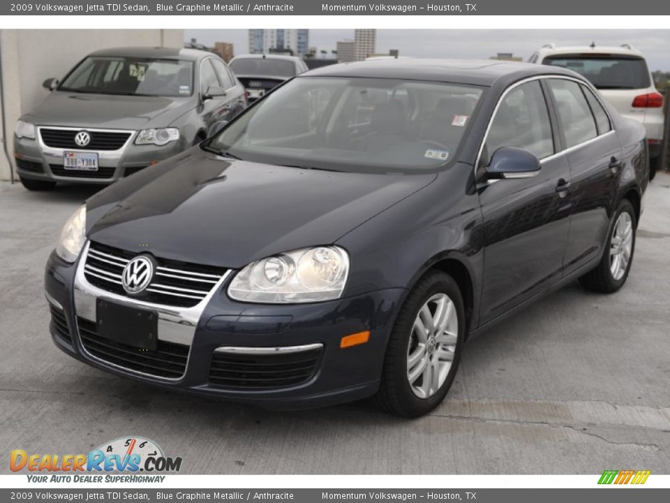 2009 Volkswagen Jetta TDI Sedan Blue Graphite Metallic / Anthracite Photo #3