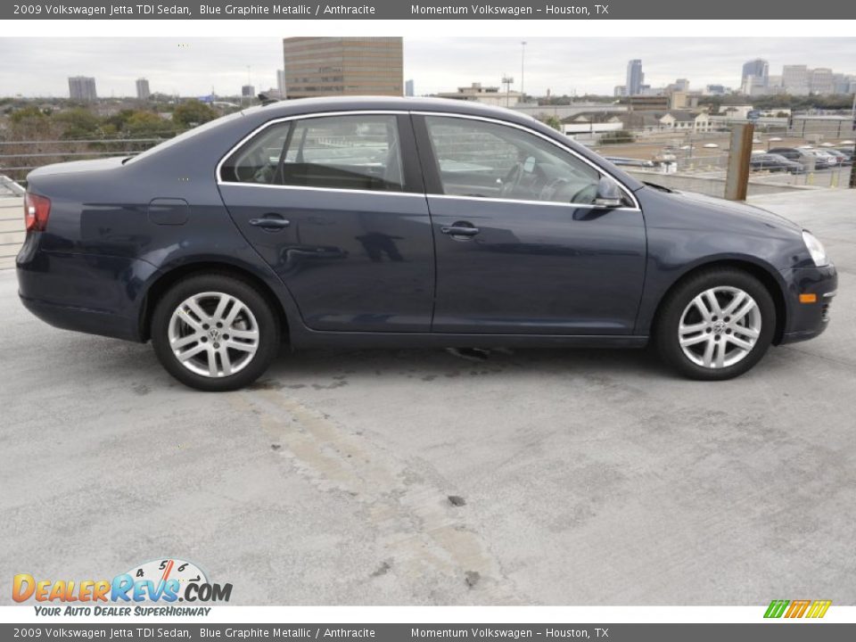 2009 Volkswagen Jetta TDI Sedan Blue Graphite Metallic / Anthracite Photo #9