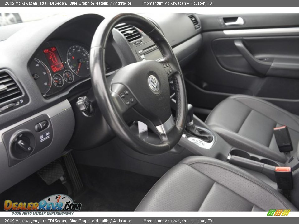 2009 Volkswagen Jetta TDI Sedan Blue Graphite Metallic / Anthracite Photo #12