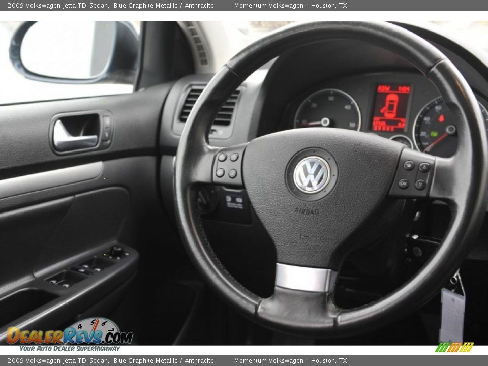 2009 Volkswagen Jetta TDI Sedan Blue Graphite Metallic / Anthracite Photo #28