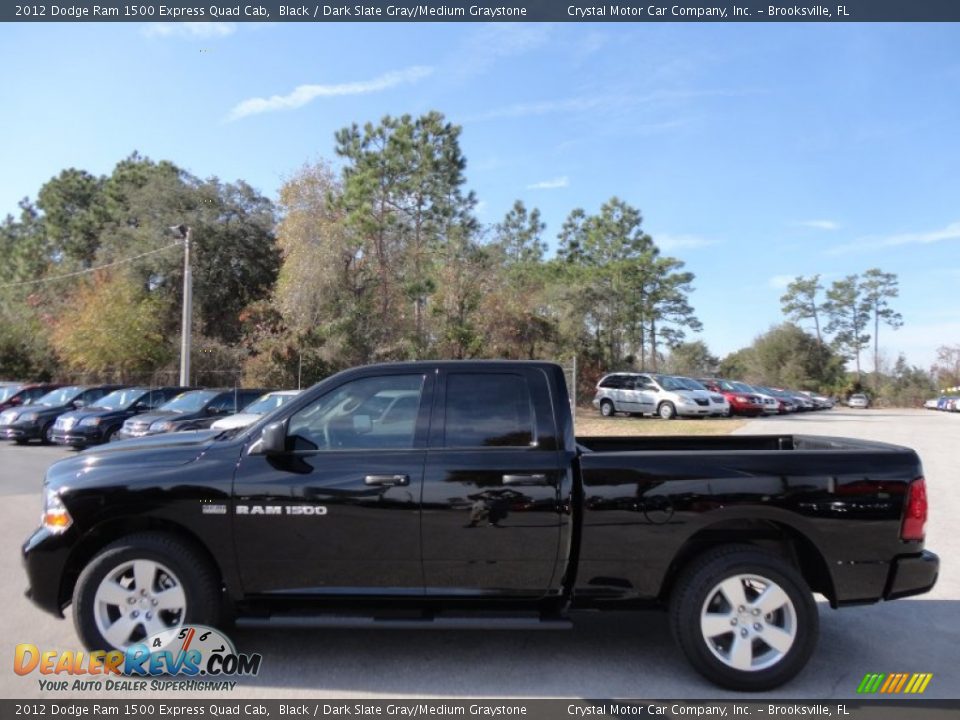 2012 Dodge Ram 1500 Express Quad Cab Black / Dark Slate Gray/Medium Graystone Photo #2