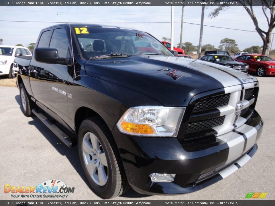 2012 Dodge Ram 1500 Express Quad Cab Black / Dark Slate Gray/Medium Graystone Photo #10