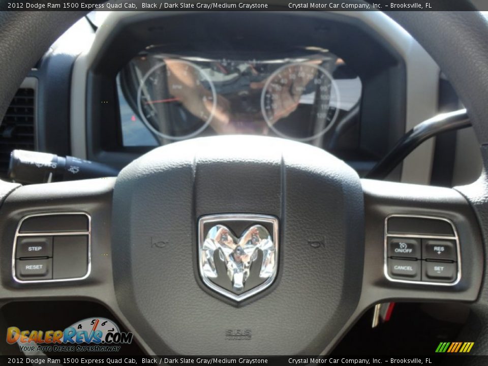 2012 Dodge Ram 1500 Express Quad Cab Black / Dark Slate Gray/Medium Graystone Photo #25