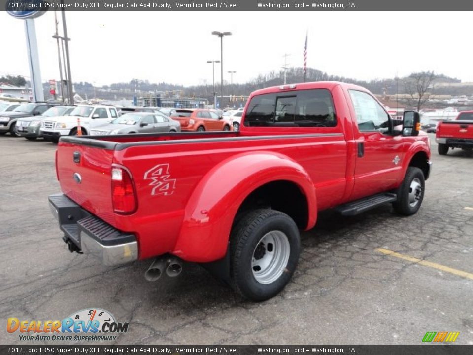 Vermillion Red 2012 Ford F350 Super Duty XLT Regular Cab 4x4 Dually Photo #4