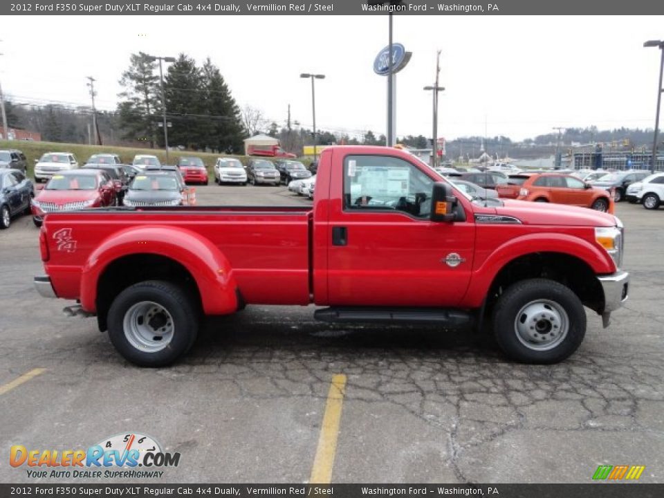 Vermillion Red 2012 Ford F350 Super Duty XLT Regular Cab 4x4 Dually Photo #5