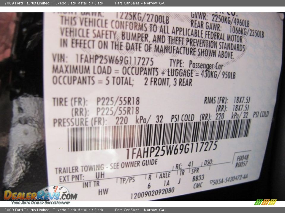 2009 Ford Taurus Limited Tuxedo Black Metallic / Black Photo #15