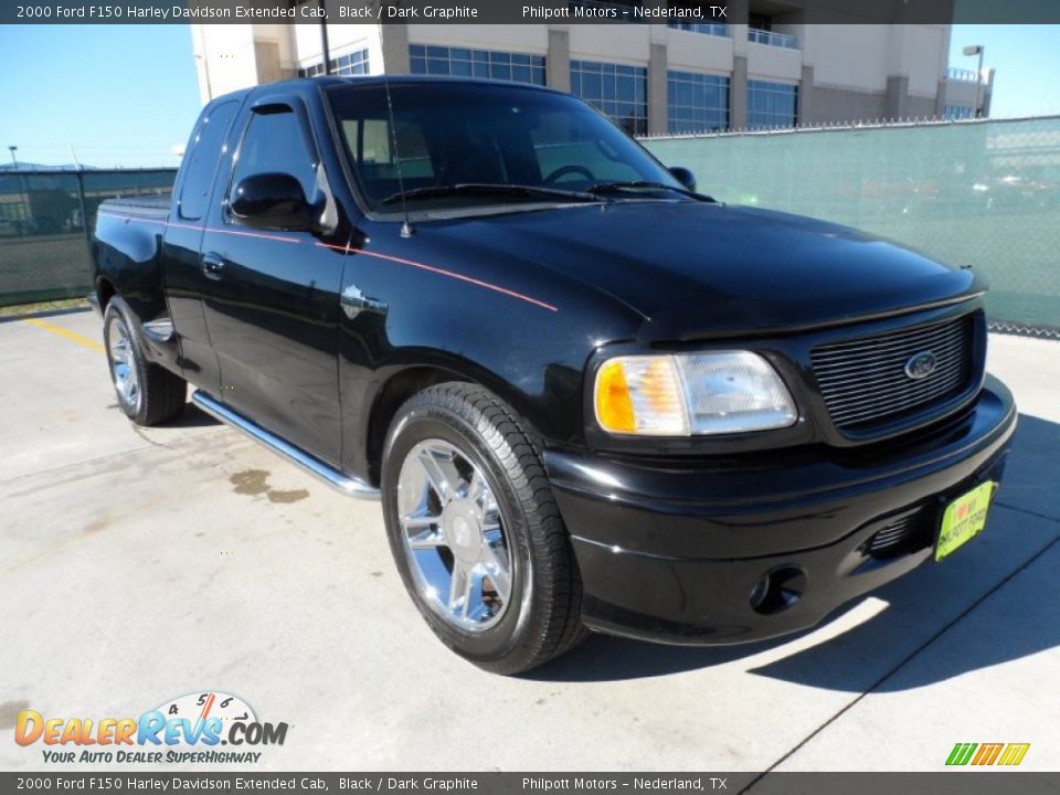 2000 Ford F150 Harley Davidson Extended Cab Black / Dark Graphite Photo #1