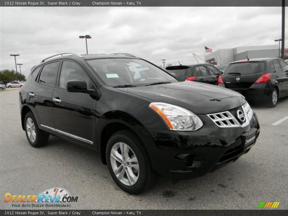 2012 Nissan Rogue SV Super Black / Gray Photo #3