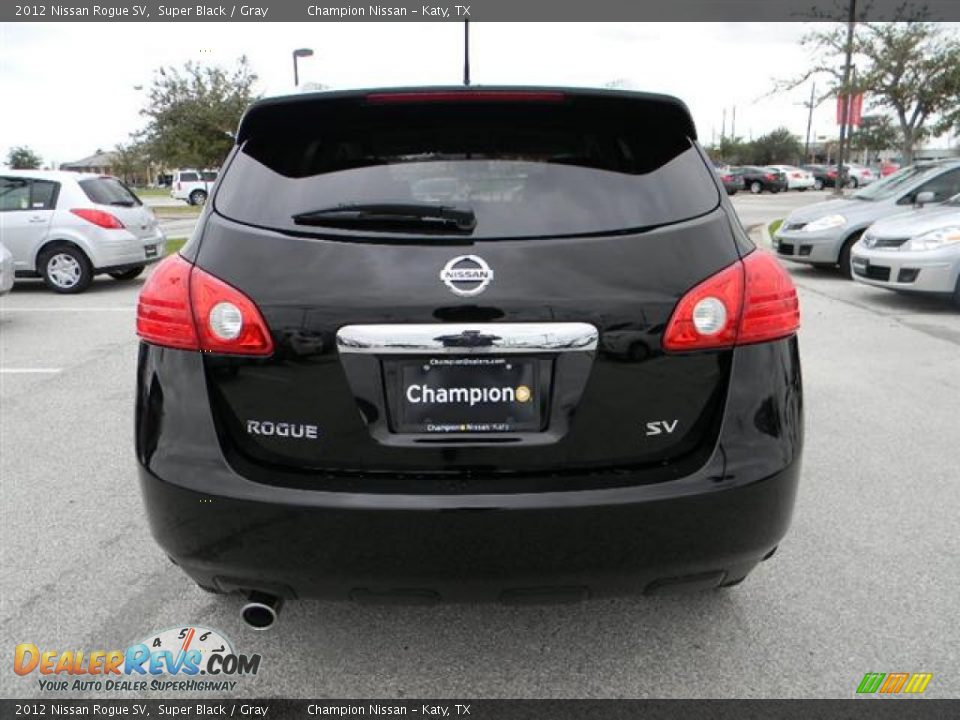 2012 Nissan Rogue SV Super Black / Gray Photo #5
